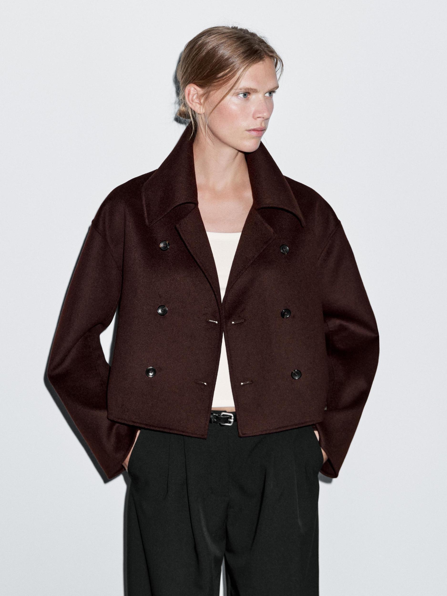Short wool blend coat Product Image