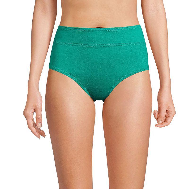 Women's Lands' End Retro Tummy Slimmer High-Waist Bikini Bottoms,  Product Image