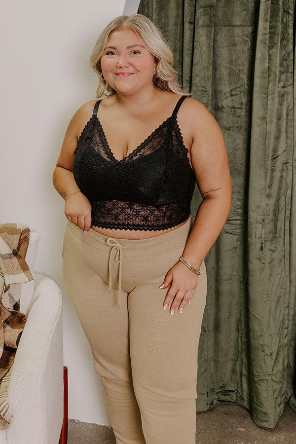 The Skye Longline Lace Bralette in Black Curves Product Image