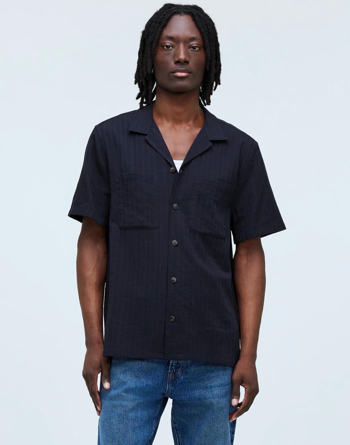 Easy Short-Sleeve Shirt in Stripe Product Image