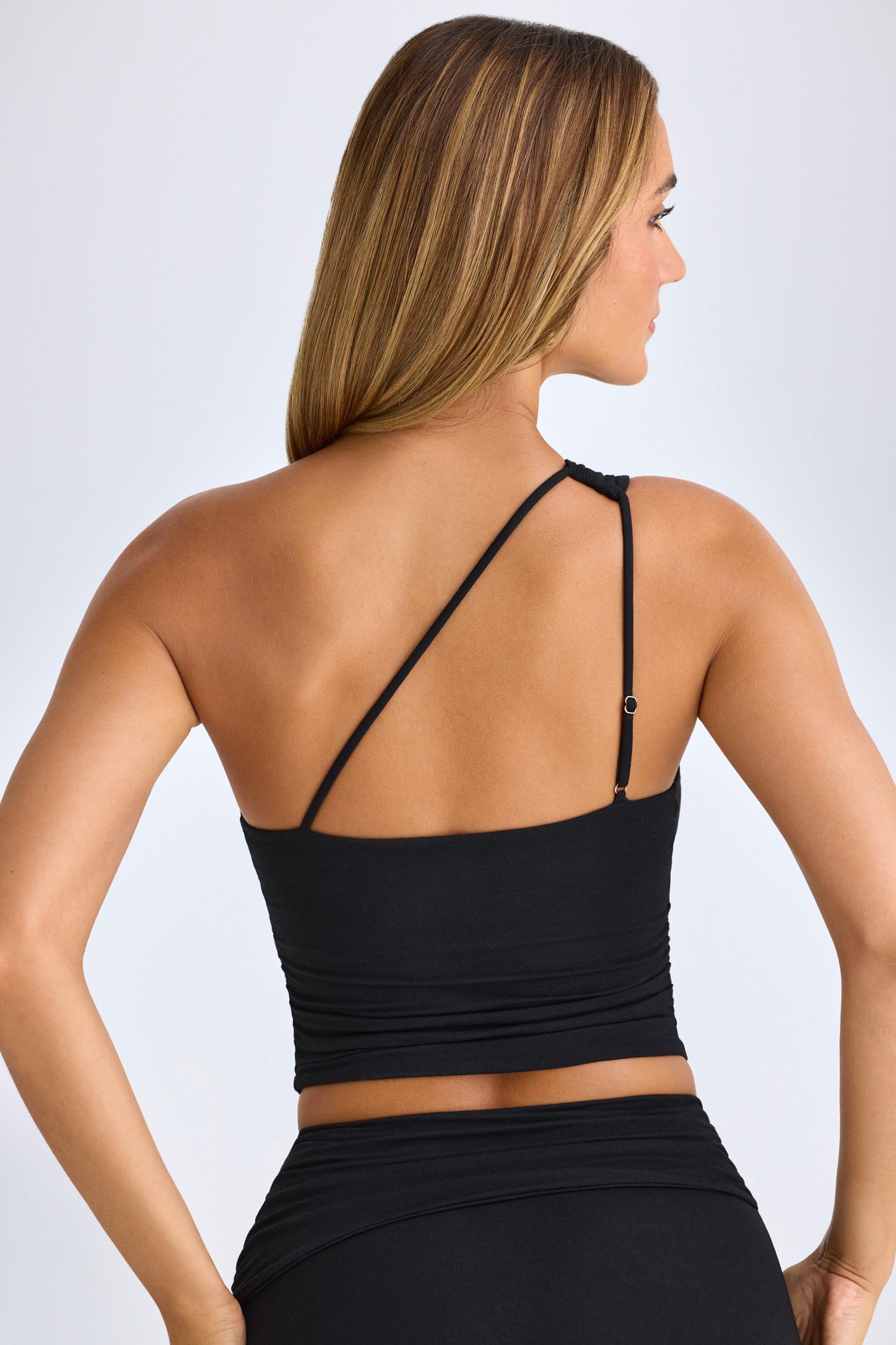 Modal One-Shoulder Top in Black Product Image