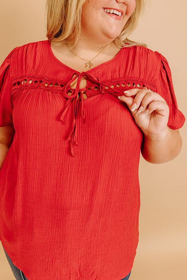 Cafe And Caramel Shift Top Curves in Crimson Product Image