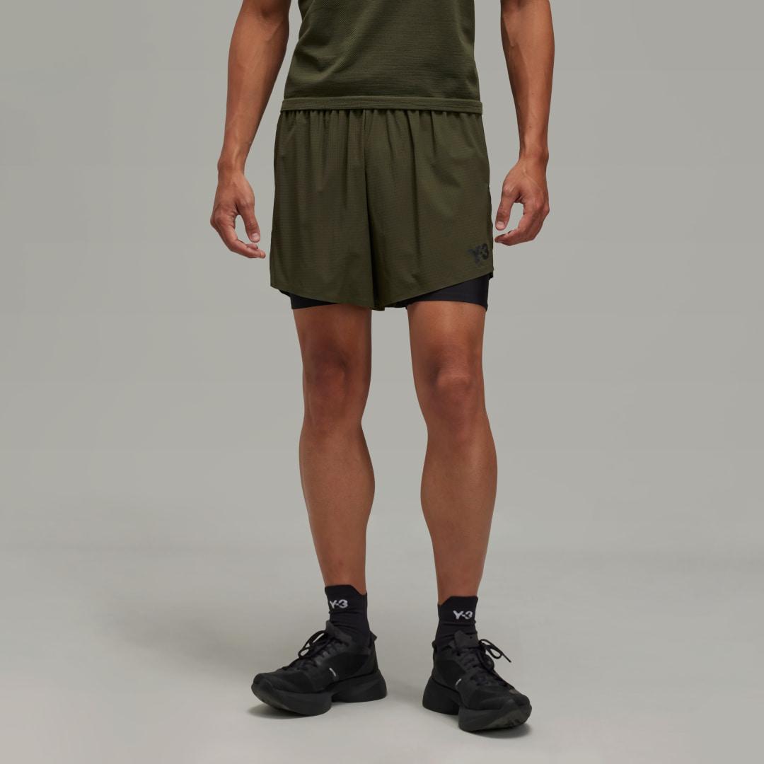 adidas Y-3 Running Shorts with Tights Night Cargo S Mens Product Image