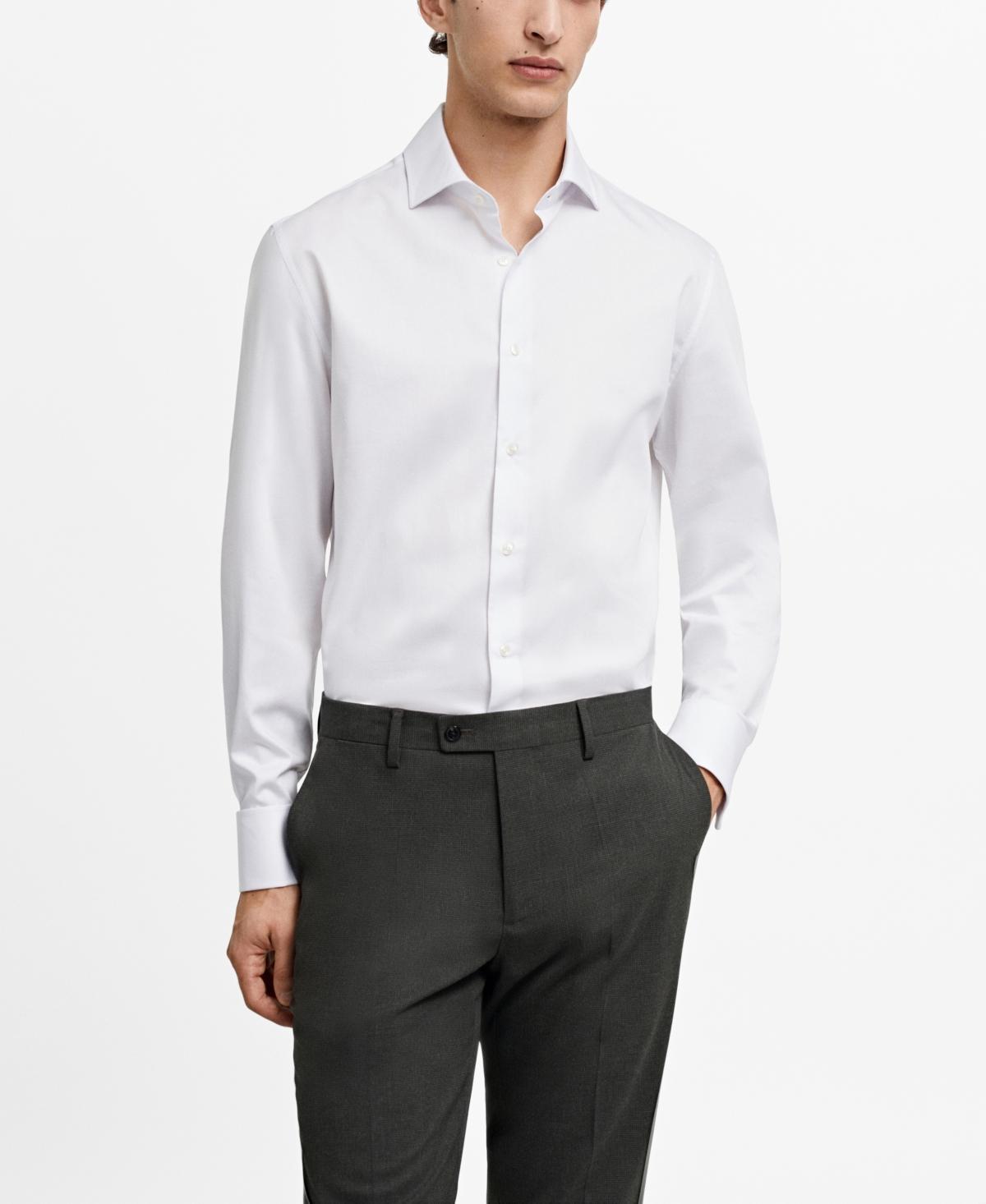 Regular-fit suit shirt with cufflinks - Men | MANGO USA Product Image