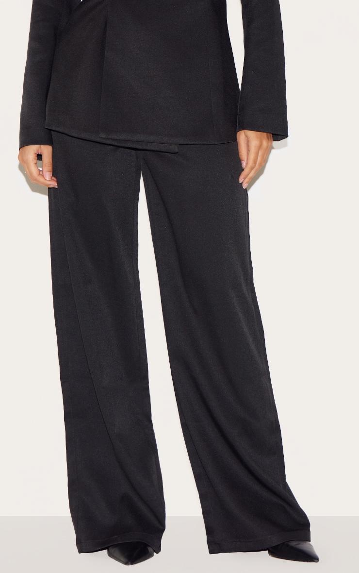 Black Premium Tailored Woven Wide Leg Pants Product Image