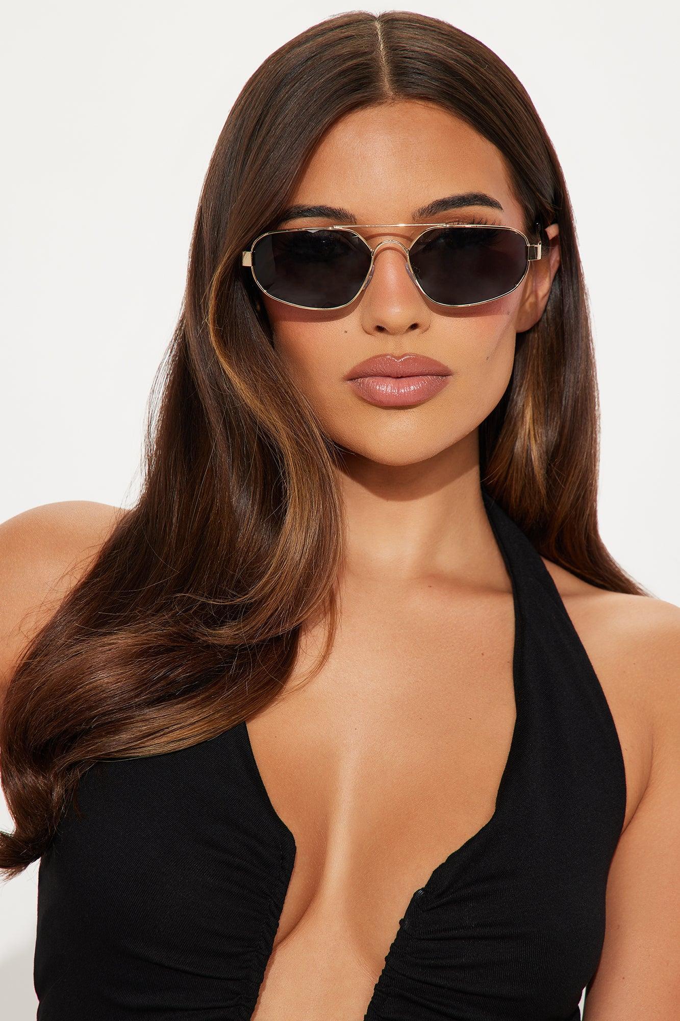 Sunset Drive Aviator Sunglasses - Gold Product Image