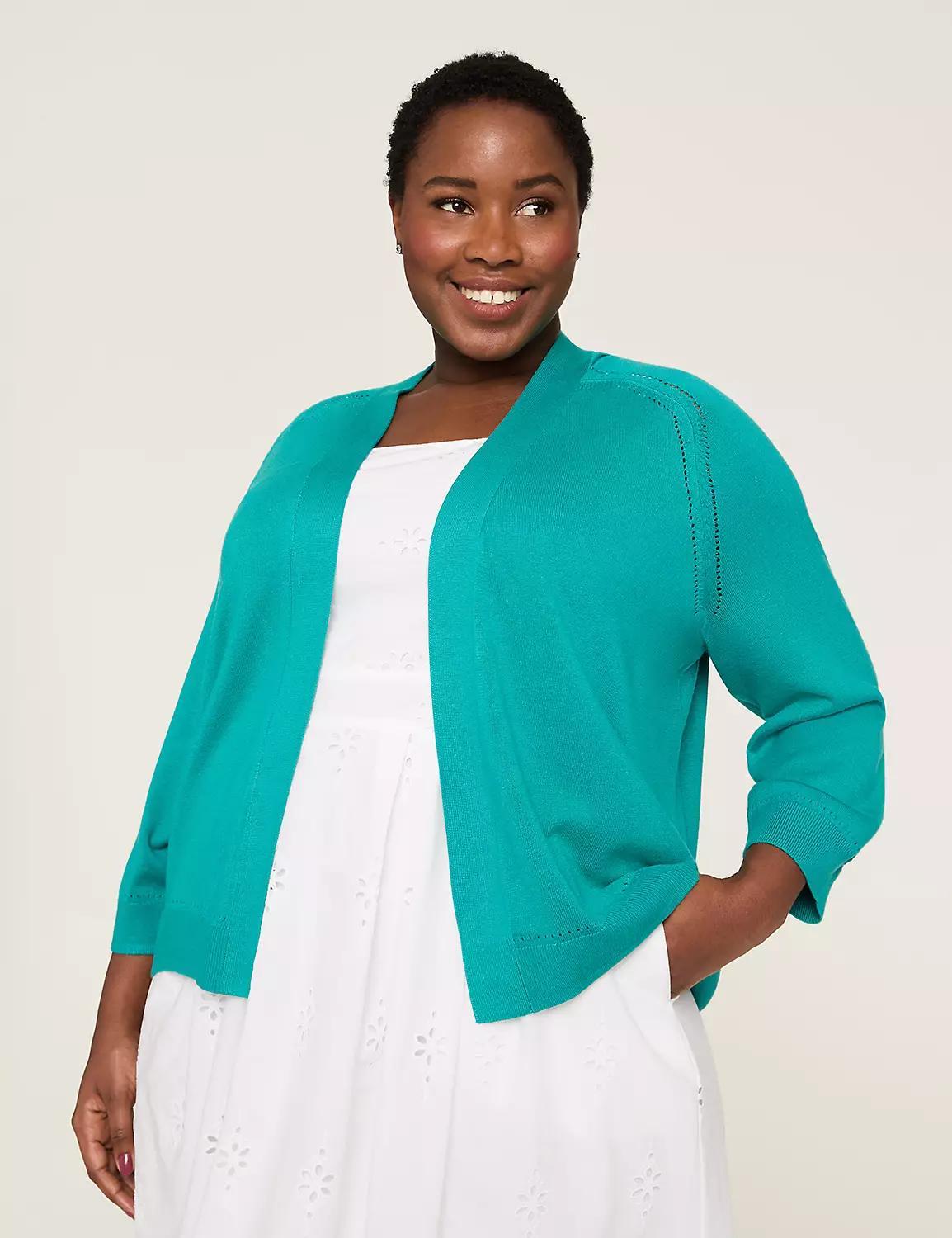 3/4-Sleeve Open-Front Shrug Product Image