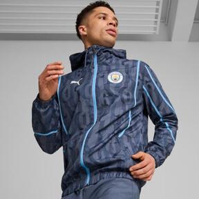 PUMA Manchester City Pre-Match Mens Woven Jacket in Inky Blue/Team Light Blue Product Image