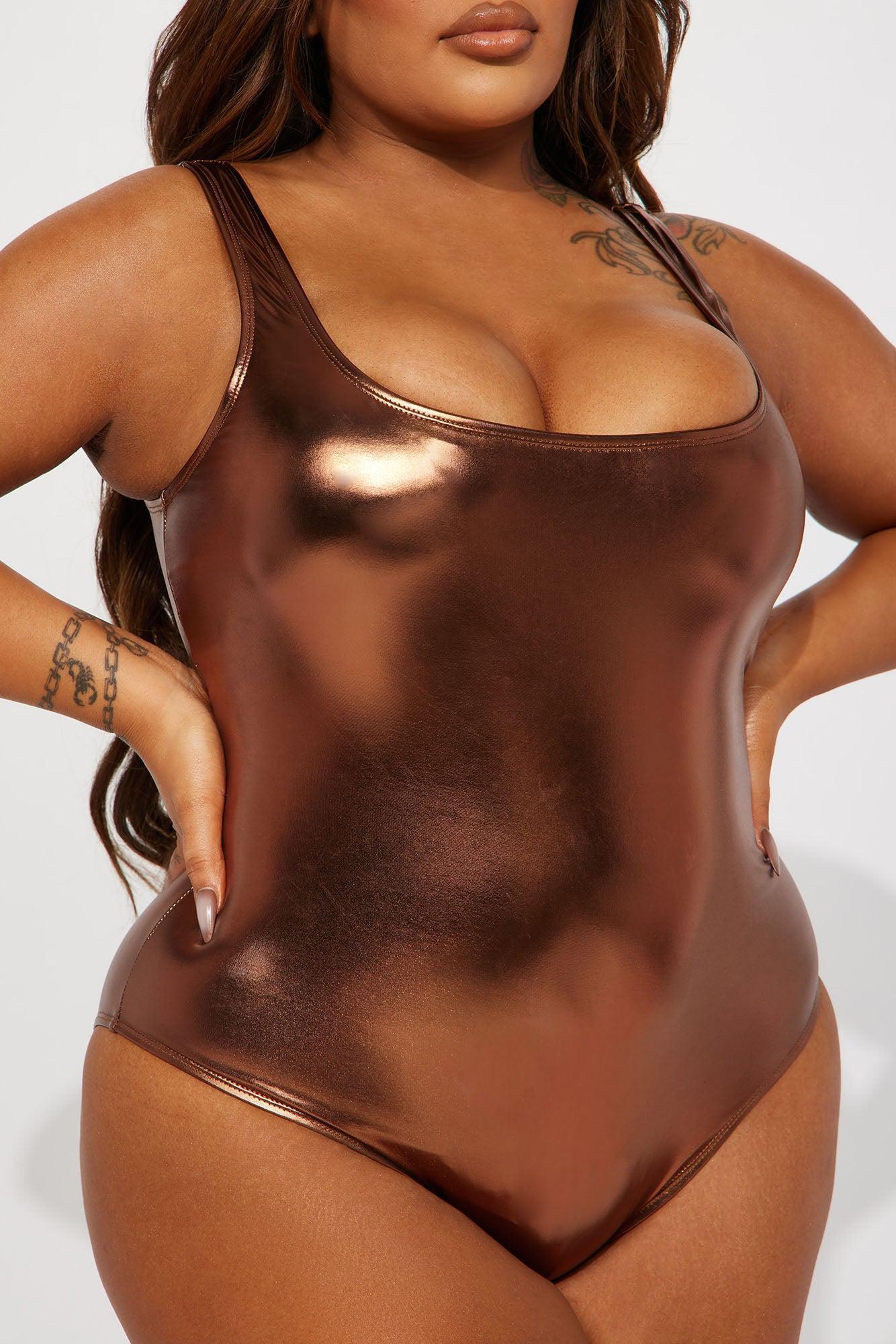 Jodie Metallic 1 Piece Swimsuit  - Chocolate Product Image