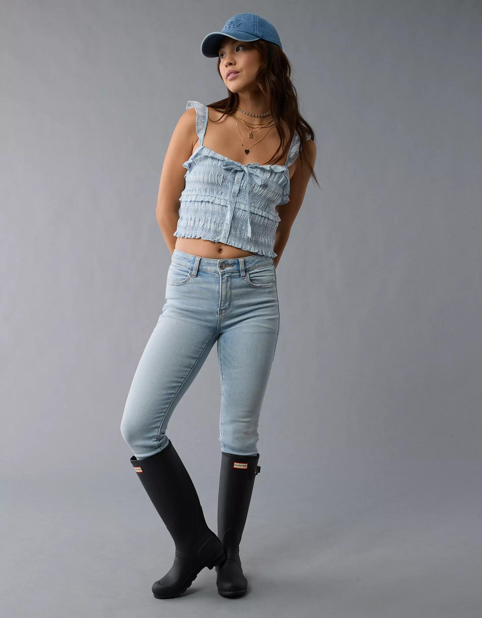 AE Smocked Ruffle Tank Top Product Image