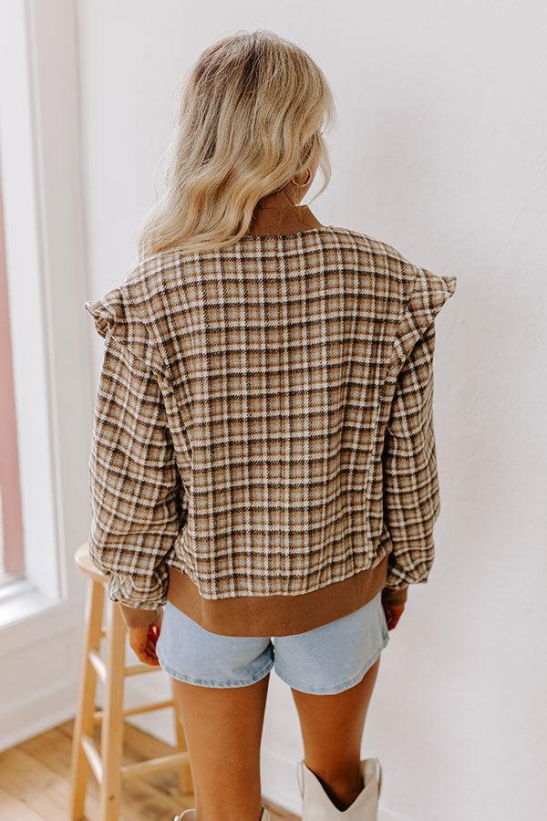 Chai Latte Pretty Plaid Jacket Product Image