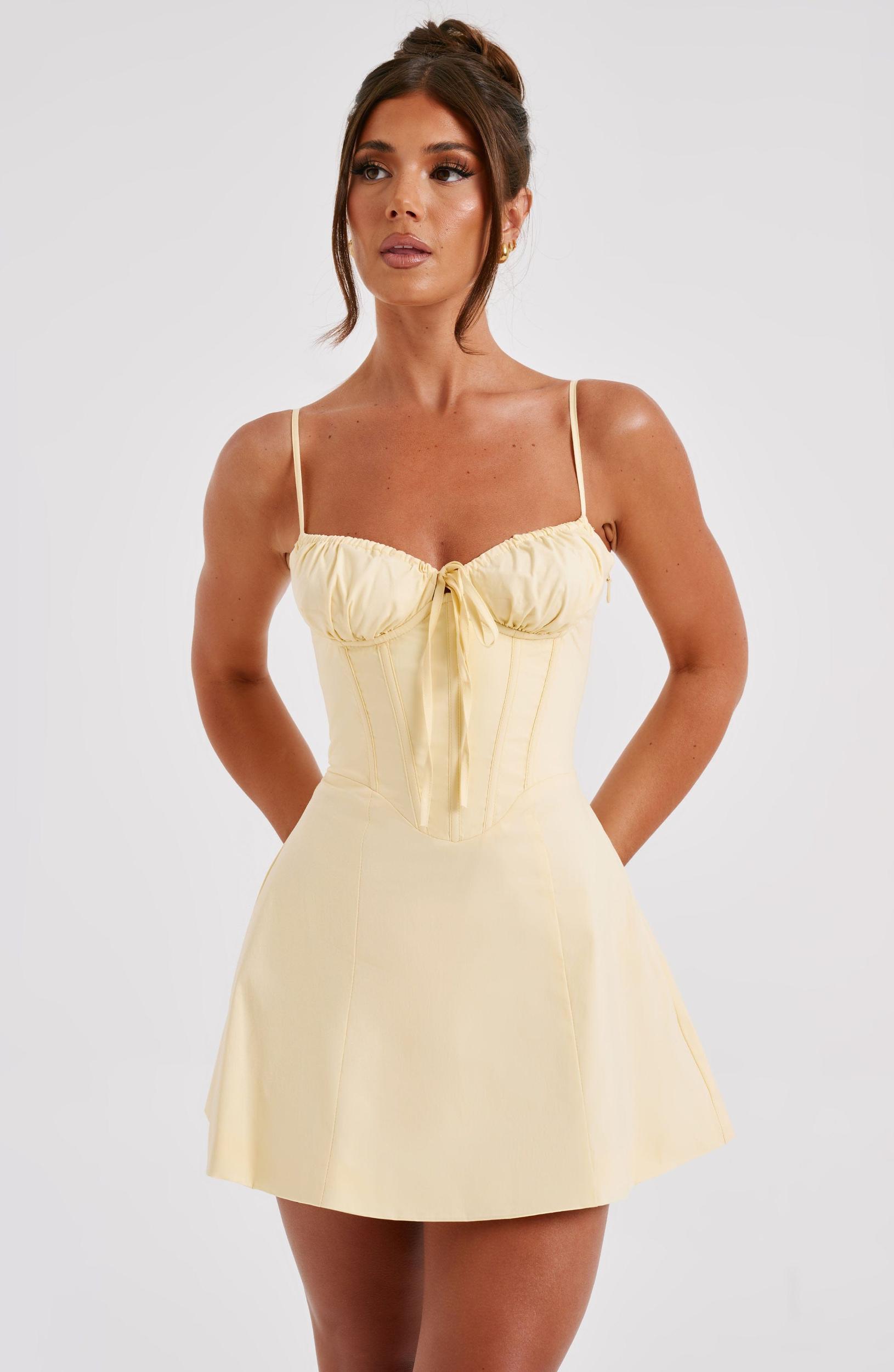 Lacey Mini Dress - Lemon Product Image