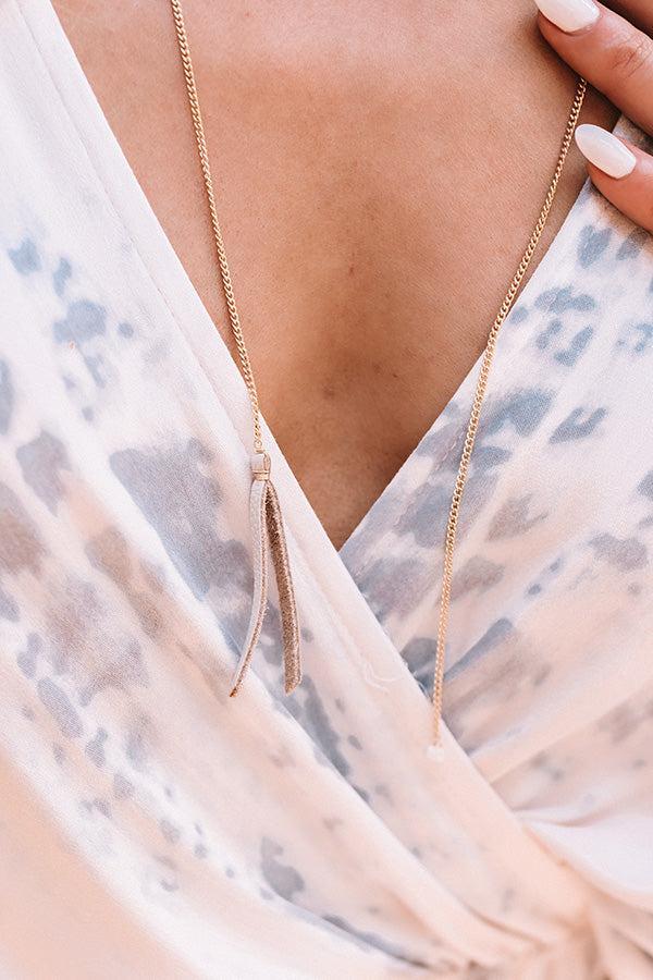 The Liv Wrap Necklace in Grey Product Image