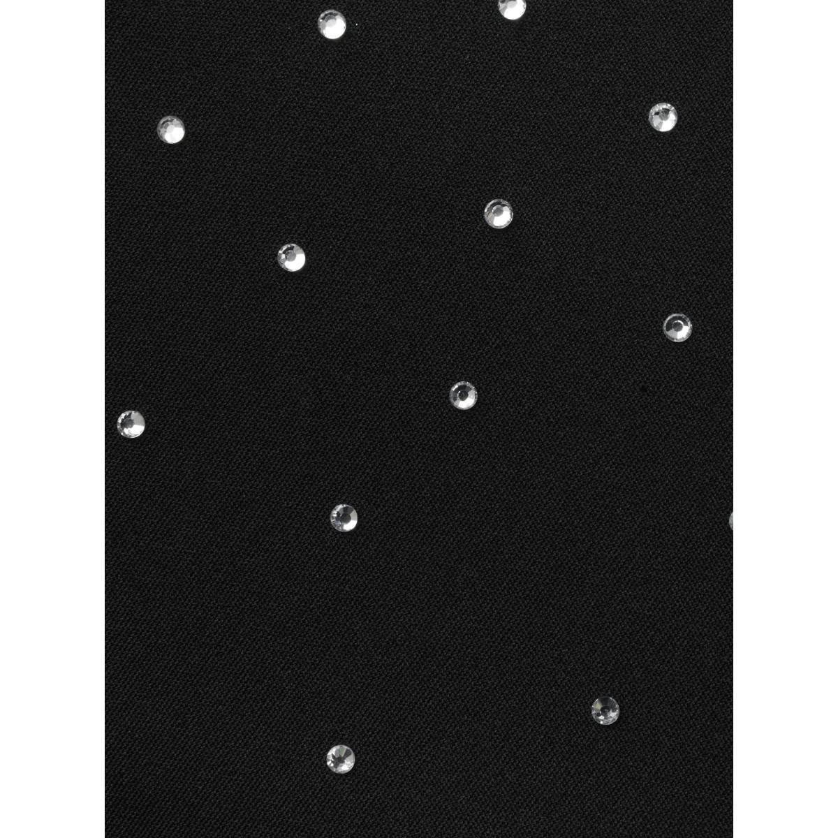 Plus Size Rhinestone Ruffle Sleeve Mesh Patchwork Dress Pureblack Women Party&Cocktail Rhinestone detailing Party Curvy Bloomchic 18-20/2X Product Image