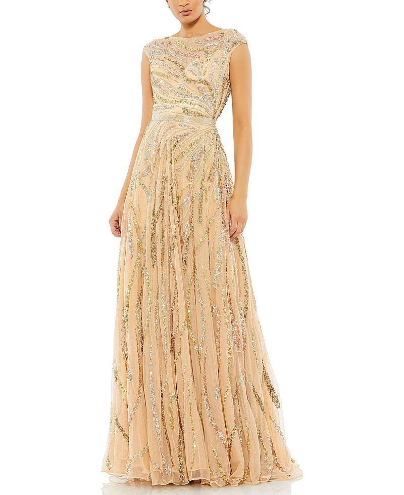 Womens Mac Duggal Embellished A-Line Gown Product Image