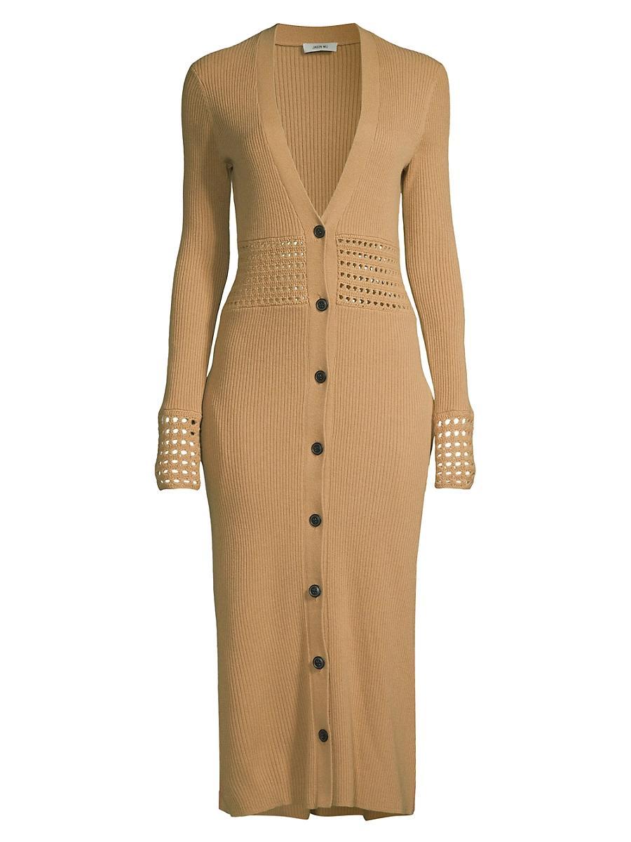 Womens Merino Wool-Blend Midi-Dress Product Image