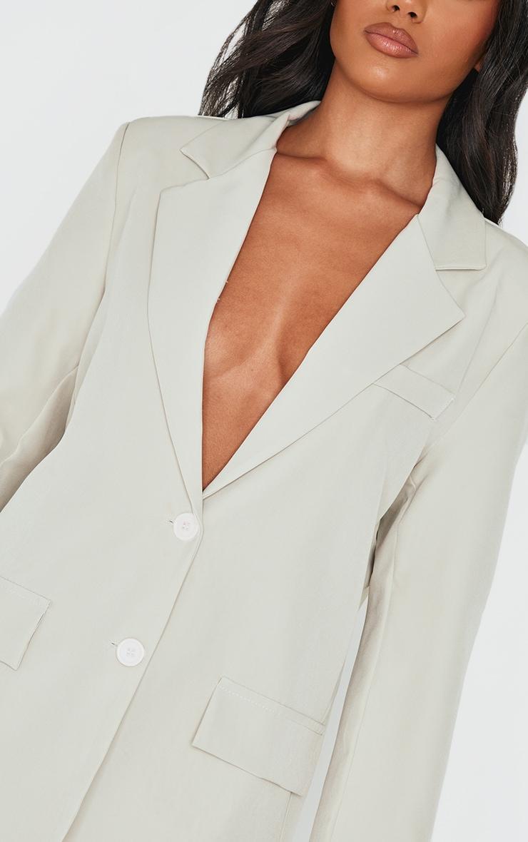 Cream Oversized Structured Blazer Product Image