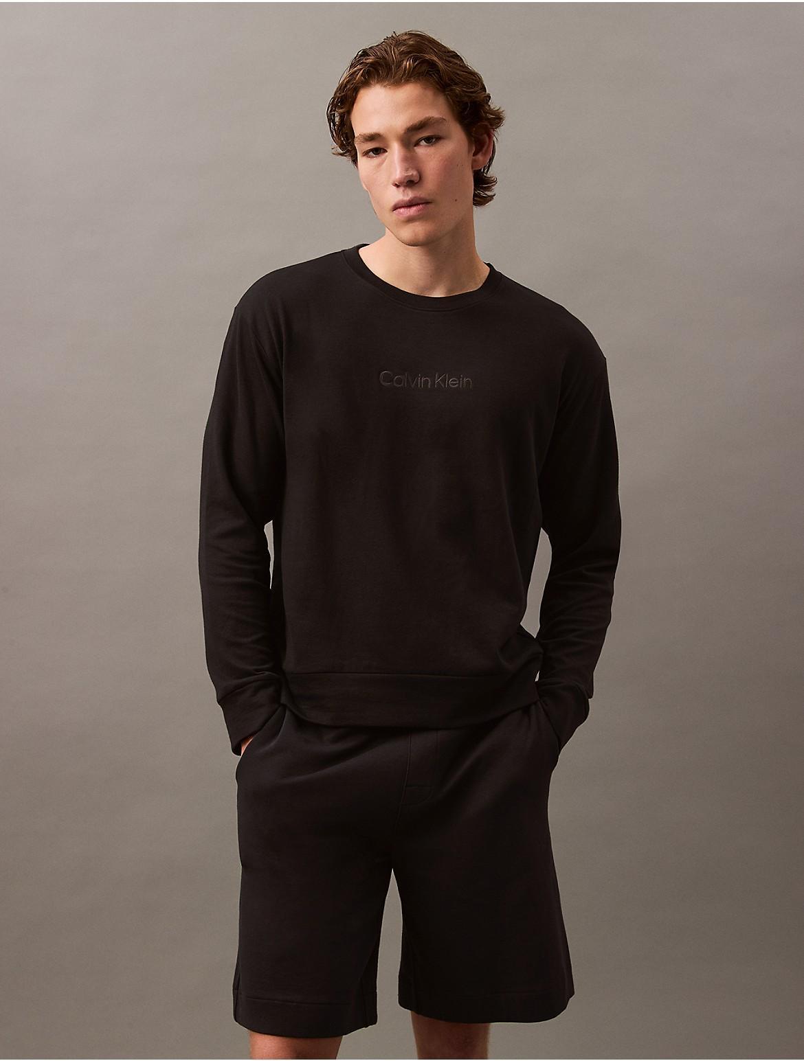 Calvin Klein Mens Terry Lounge Sweatshirt - Black - L Product Image