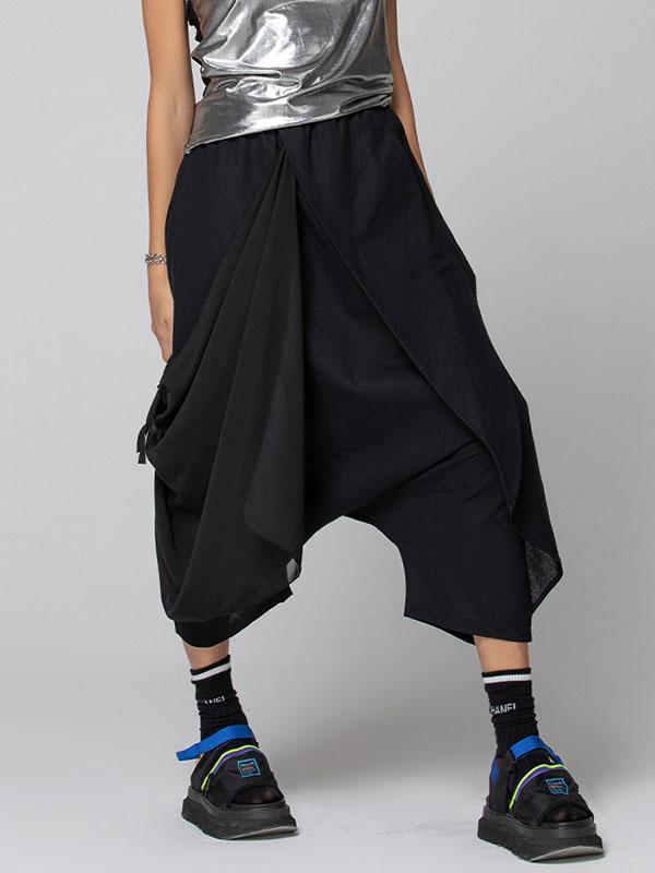 Harem Pants Loose Pleated Solid Color Ninth Pants Product Image