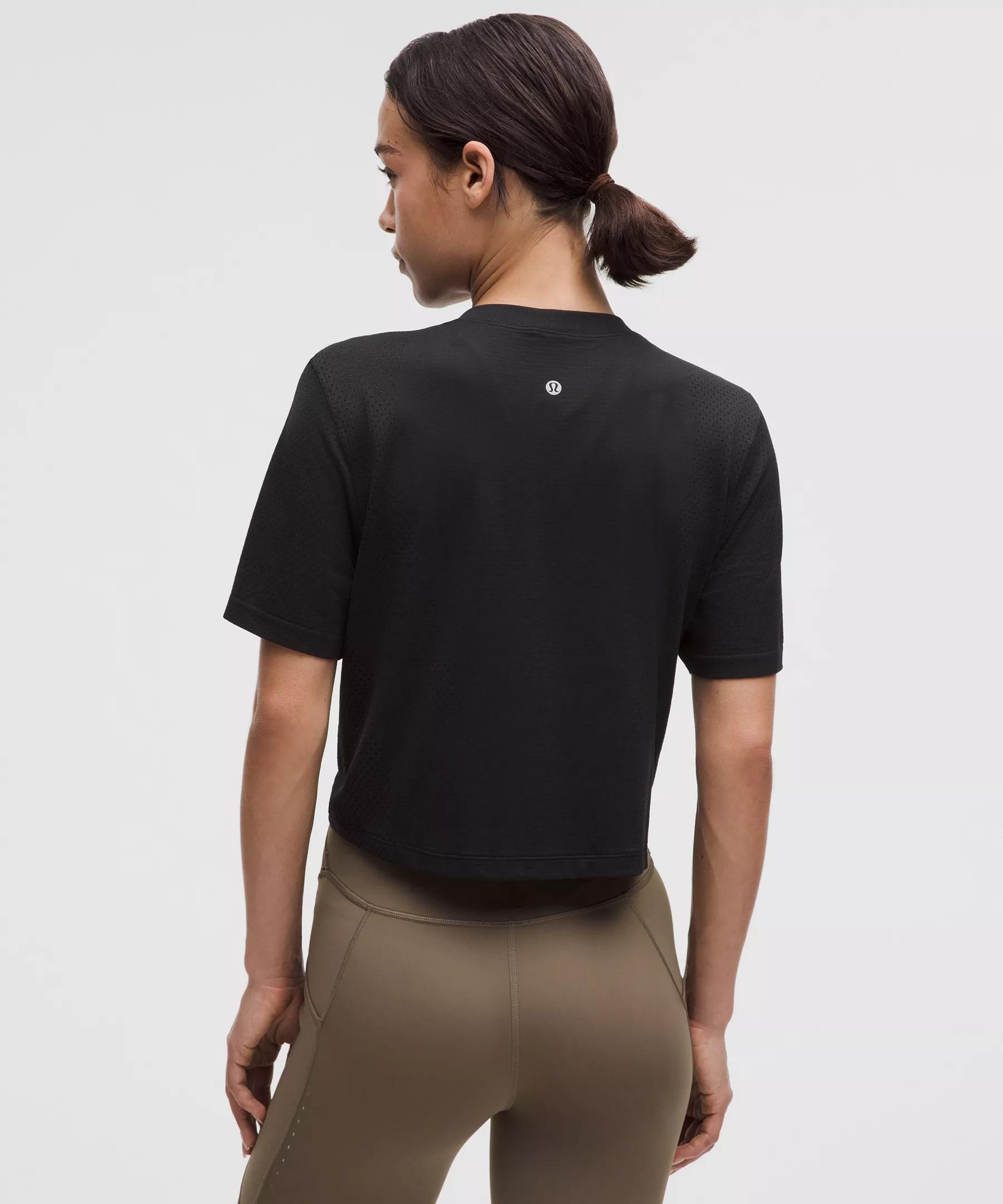 Swiftly High-Low Cropped Short-Sleeve Shirt Product Image