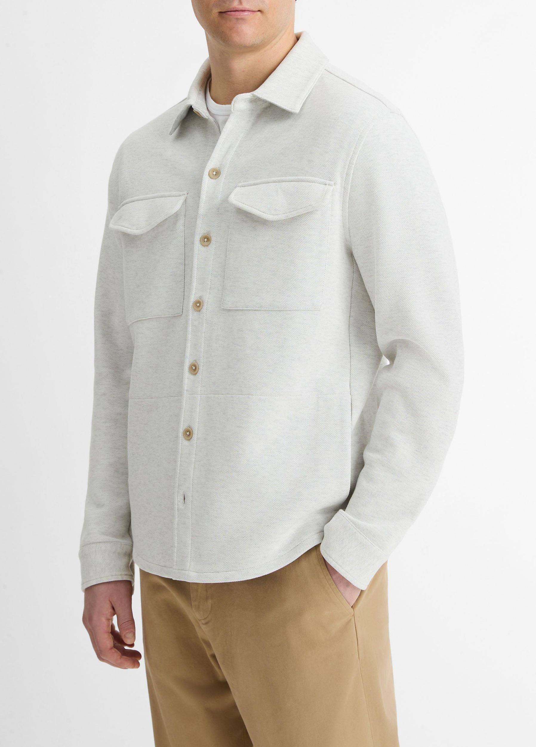 Double-Knit Cotton-Blend Piqué Shirt Jacket Product Image