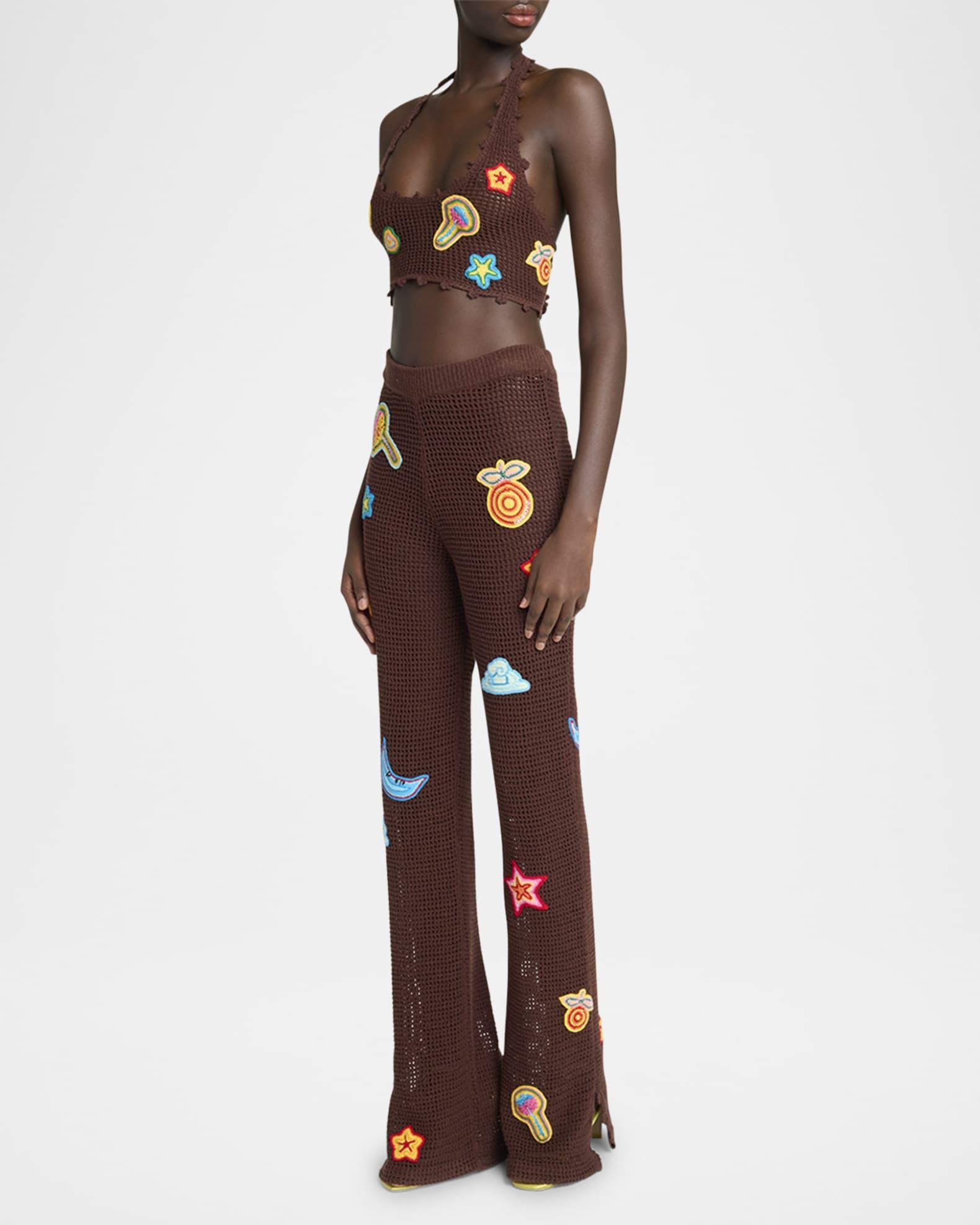 Halter Crochet Bralette with Patches Product Image