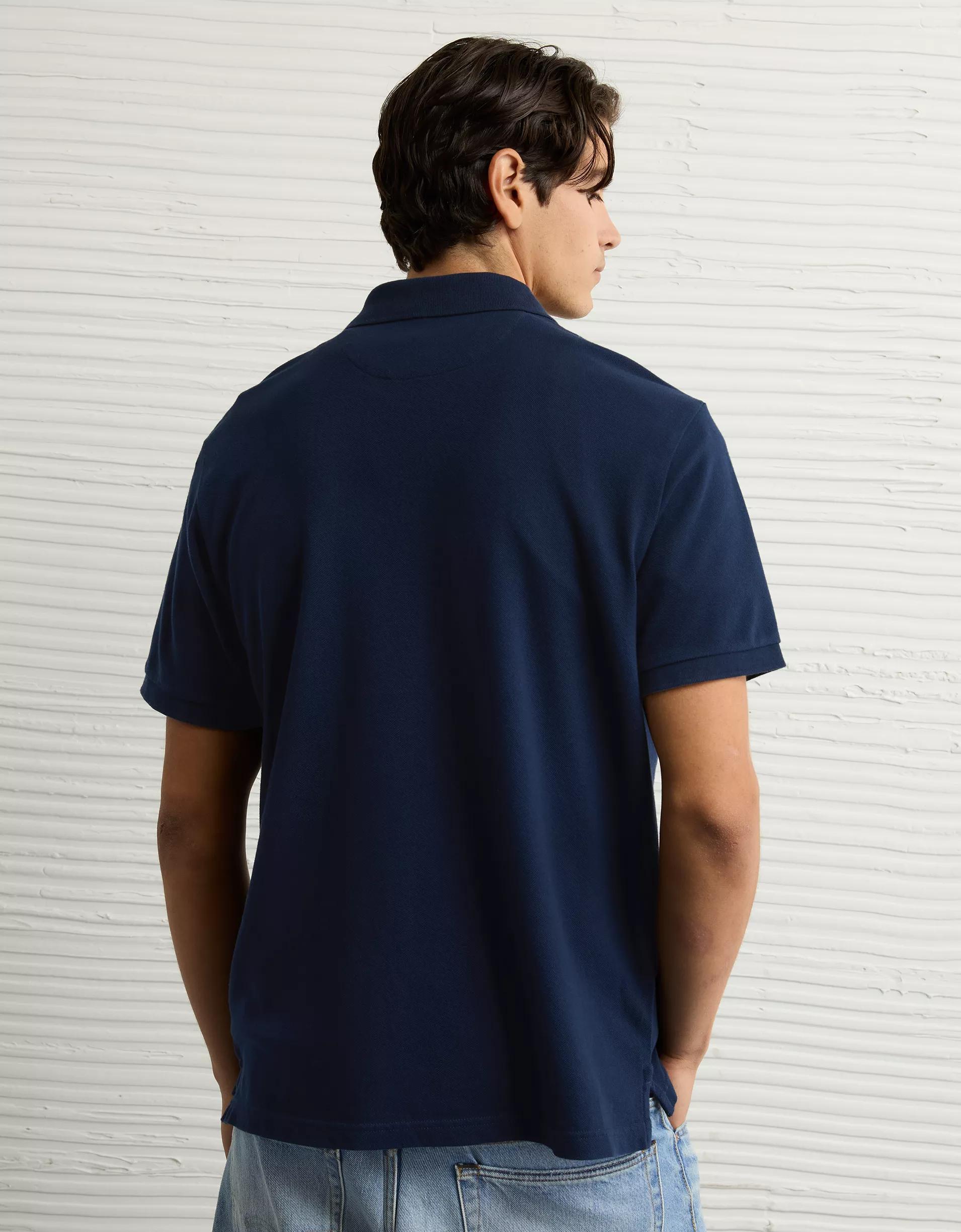 AE Lived-In Stretch Pique Polo Shirt Product Image
