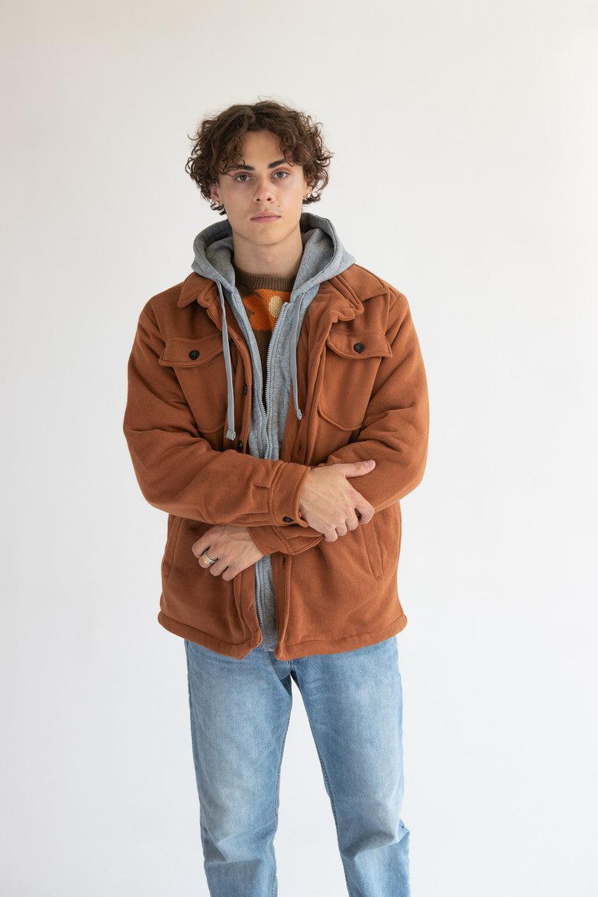 Double Layer Quilted Lining Hoodie Jacket Product Image