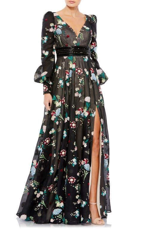 Womens Floral Embroidered Gown Product Image