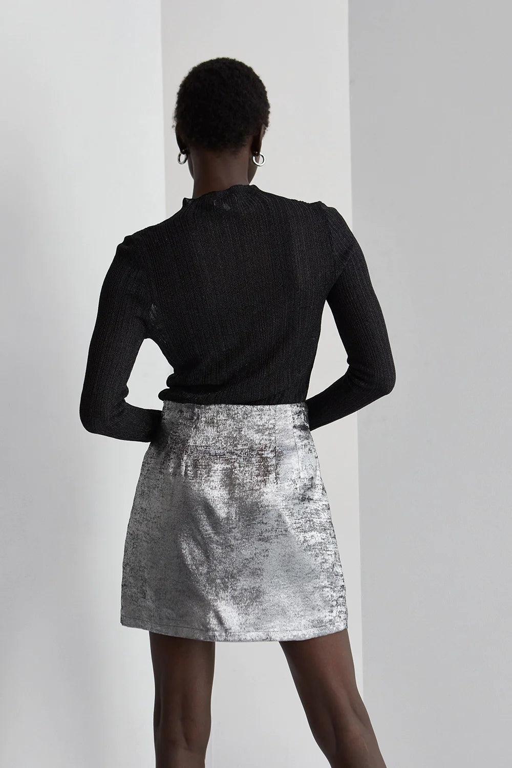 Adelia Metallic Mini Skirt Product Image