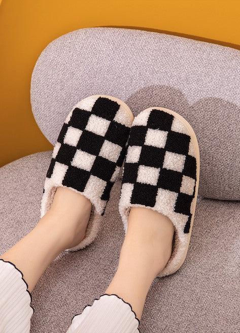 Soft Plush Checker Slipper Product Image