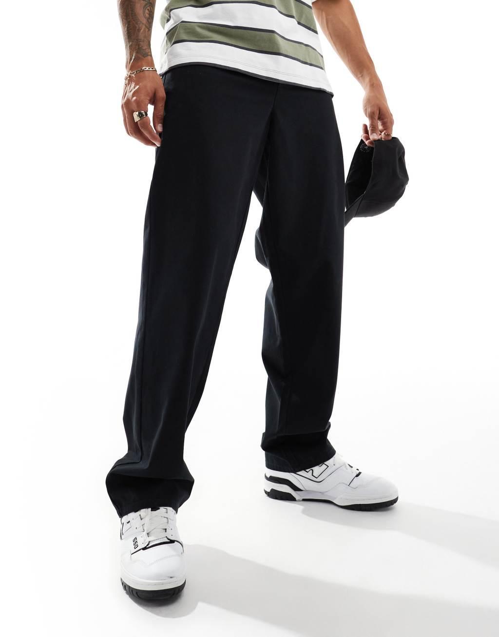 ASOS DESIGN baggy pants in black Product Image