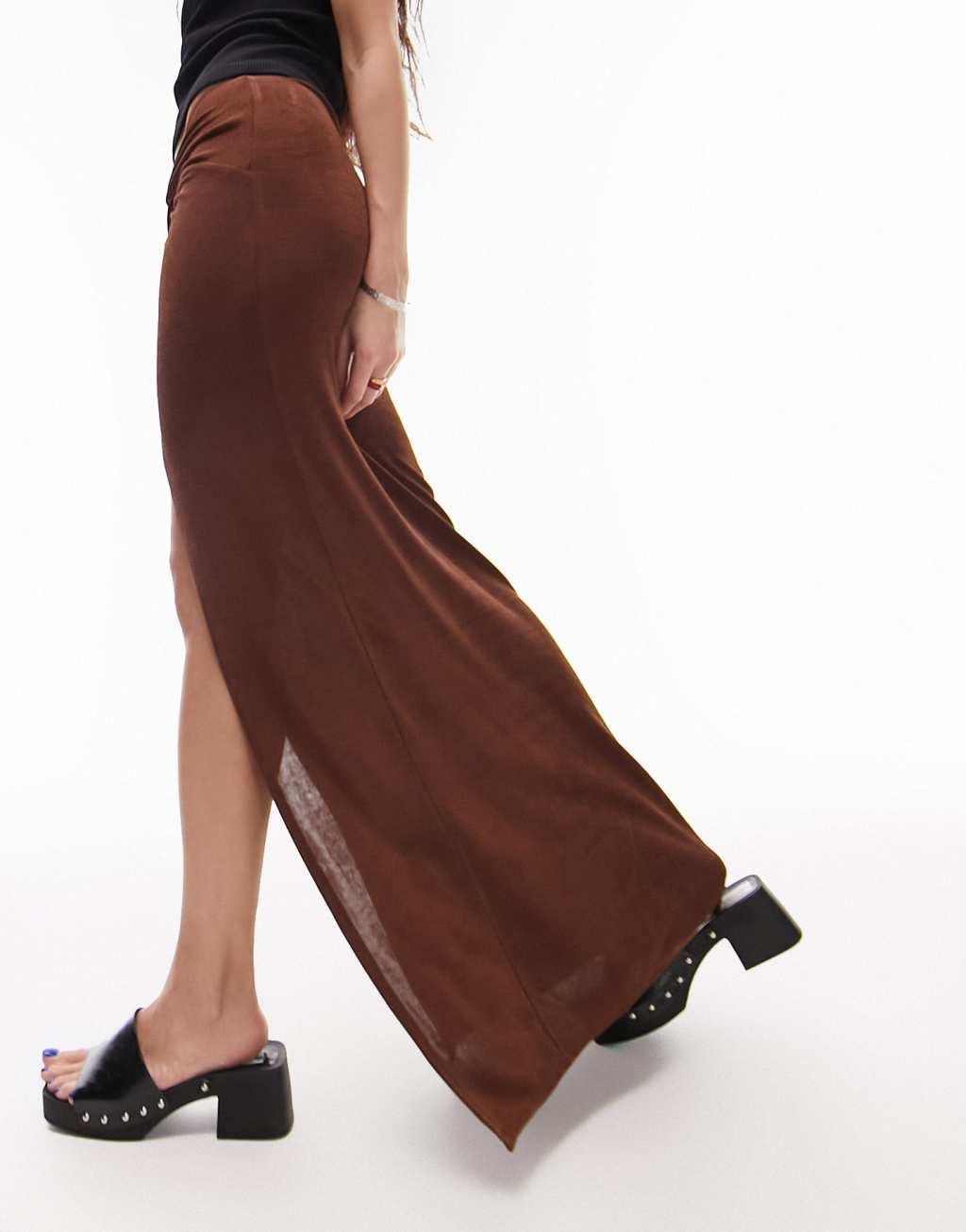 Topshop slinky twist front maxi skirt Product Image