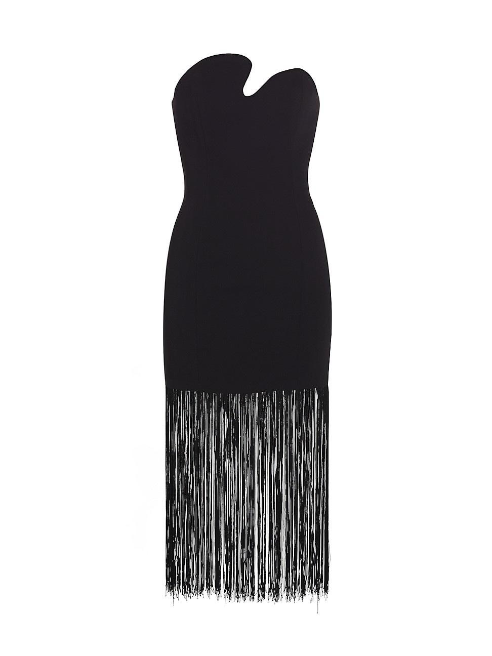 Amanda Uprichard Puzzle Strapless With Fringe Dress Product Image