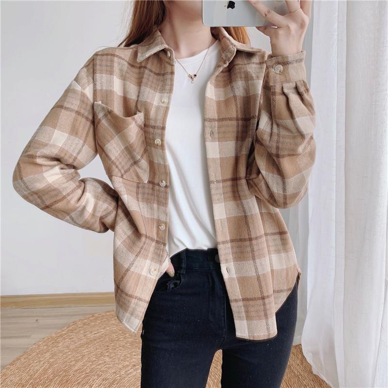 Long-Sleeve Plaid Shirt Product Image