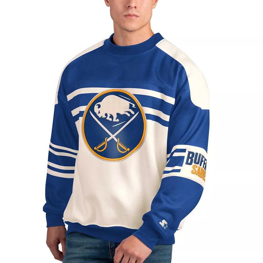 Men's Starter White Vegas Golden Knights Defense Fleece Crewneck Pullover Sweatshirt,  Product Image
