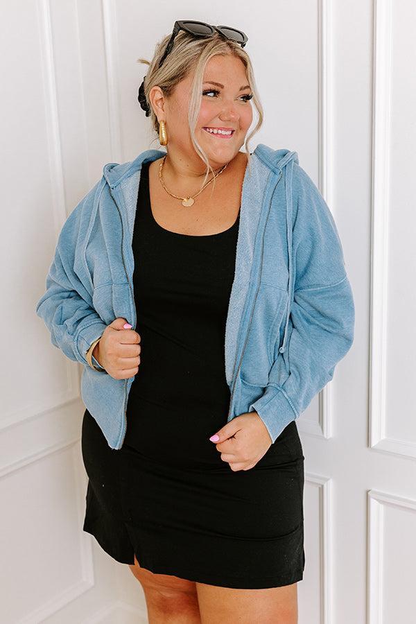 Along The Path Sweater In Blue Curves Product Image