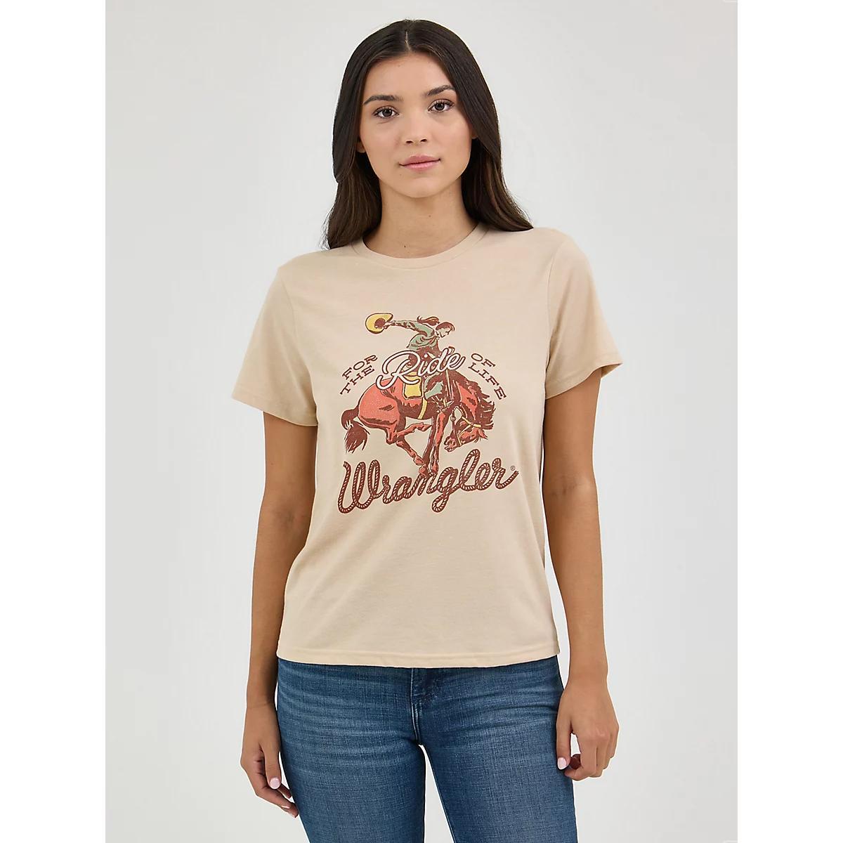 Women's Wrangler Western Graphic Reg Fit Tee in Cement Heather Product Image