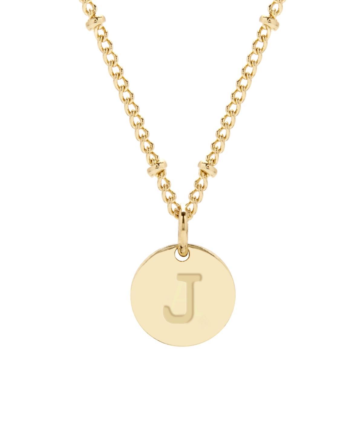 Adornia 14k Gold Plated Cubic Zirconia Engraved Letter Disc Pendant Necklace, Womens Gold Tone S Product Image