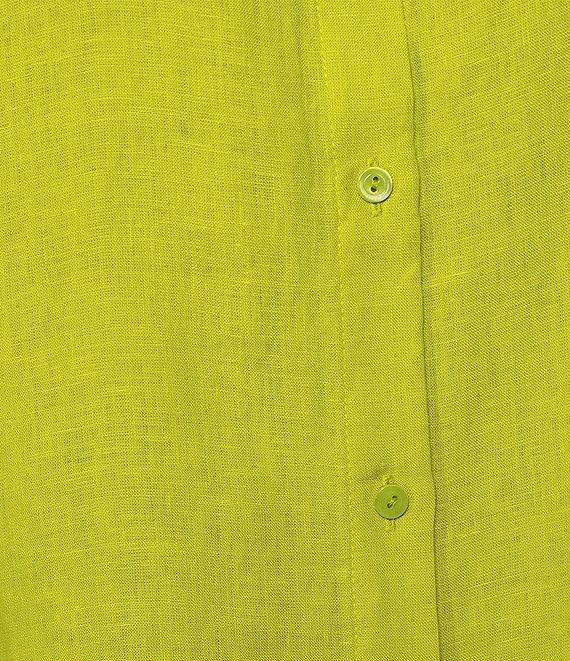 Eileen Fisher Organic Handkerchief Linen Point Collar Sleeveless Button Front Shirt Product Image