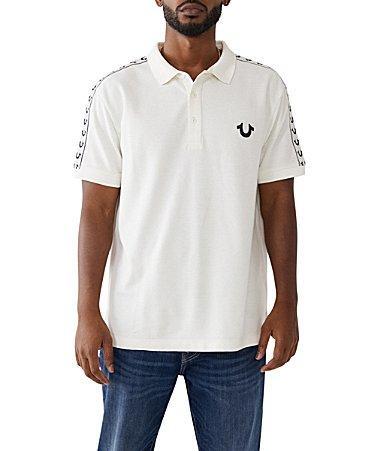 True Religion Mens Damask Short Sleeve Polo Shirt Product Image