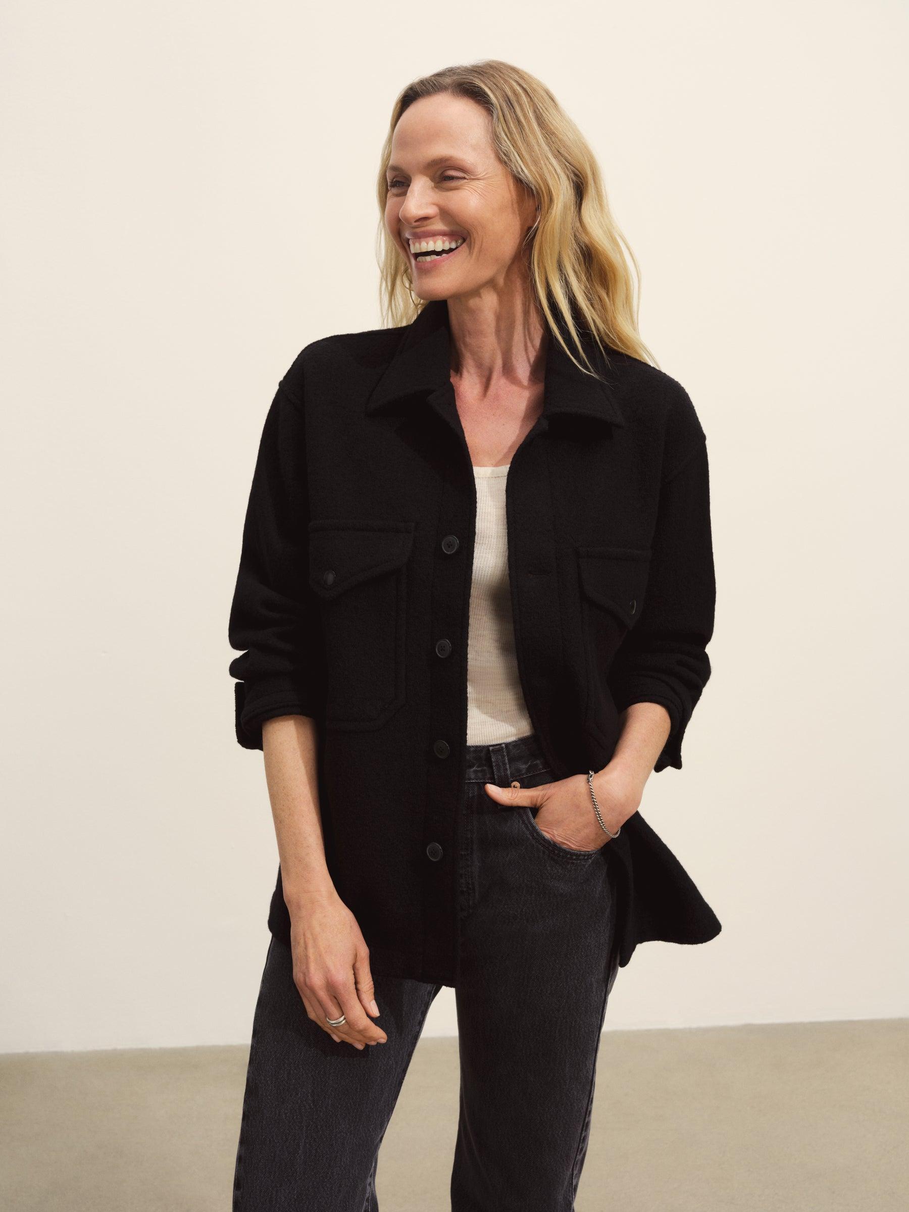 Black Felted Wool Field Shirt Product Image