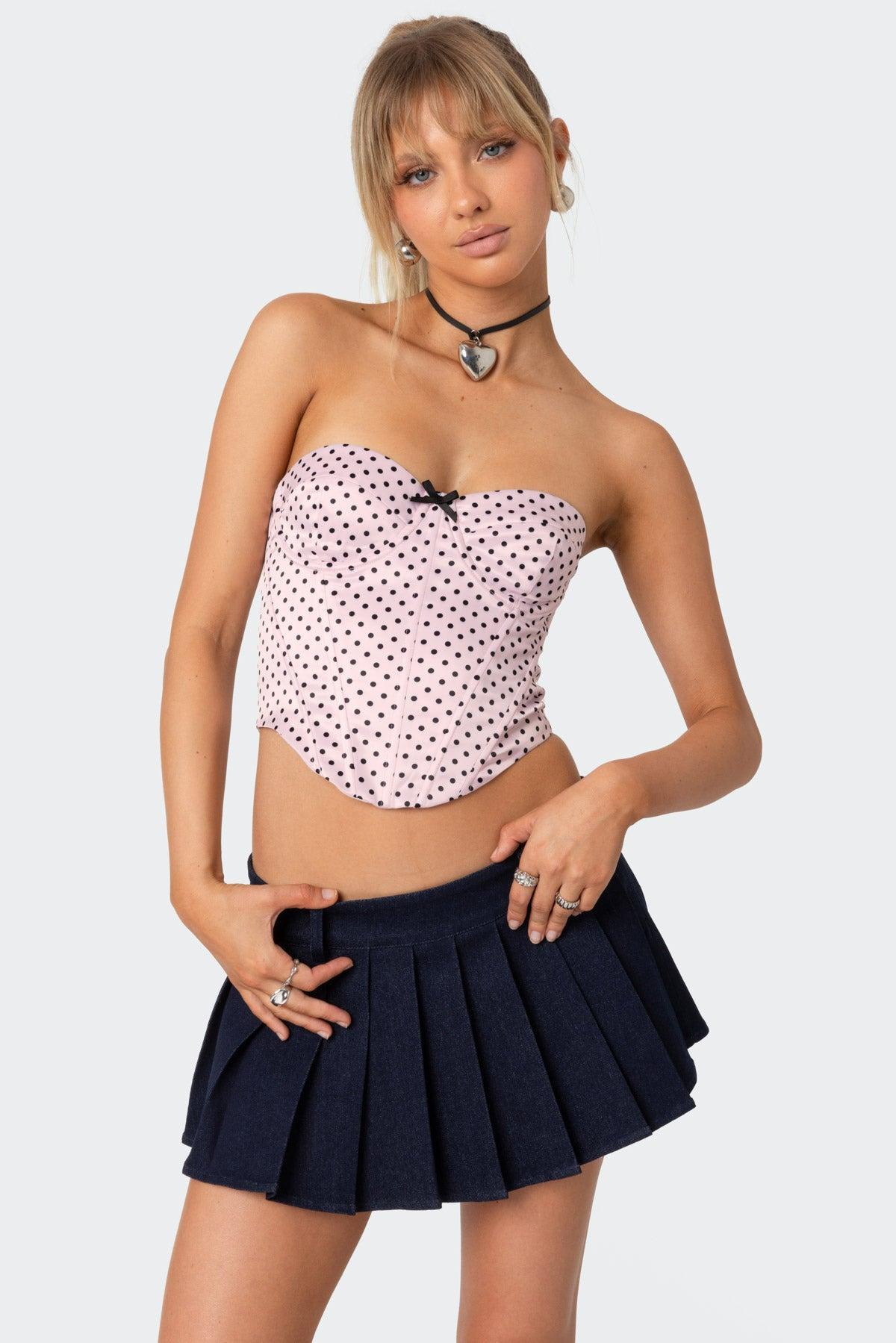 Polka Dot Satin Corset Product Image