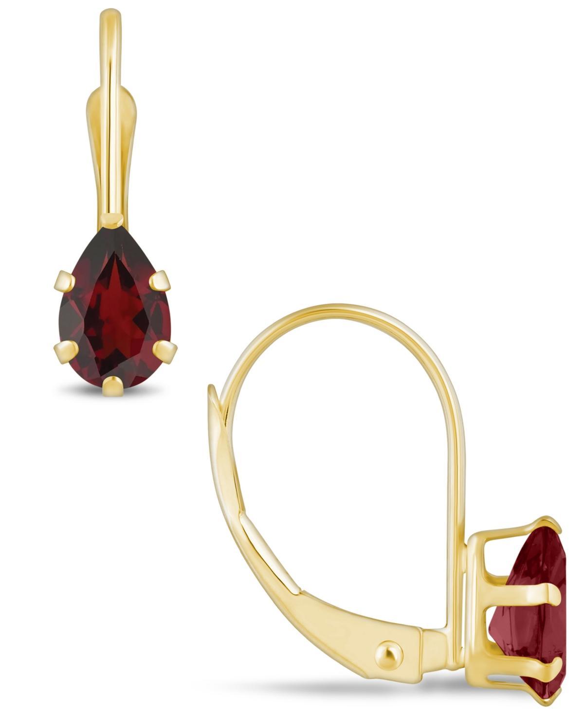 Celebration Gems 10k Gold Pear Shape Amethyst Leverback Earrings, Womens, 10k Whgold Product Image