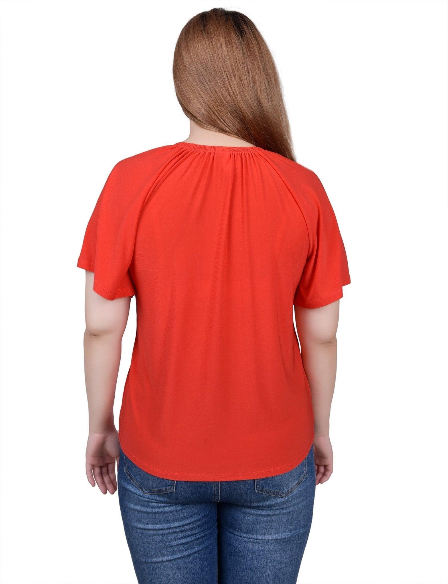 Raglan Sleeve Top With Chain Details - Petite Product Image