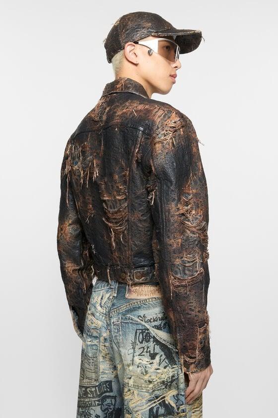 Distressed monogram denim jacket - Regular fit Product Image