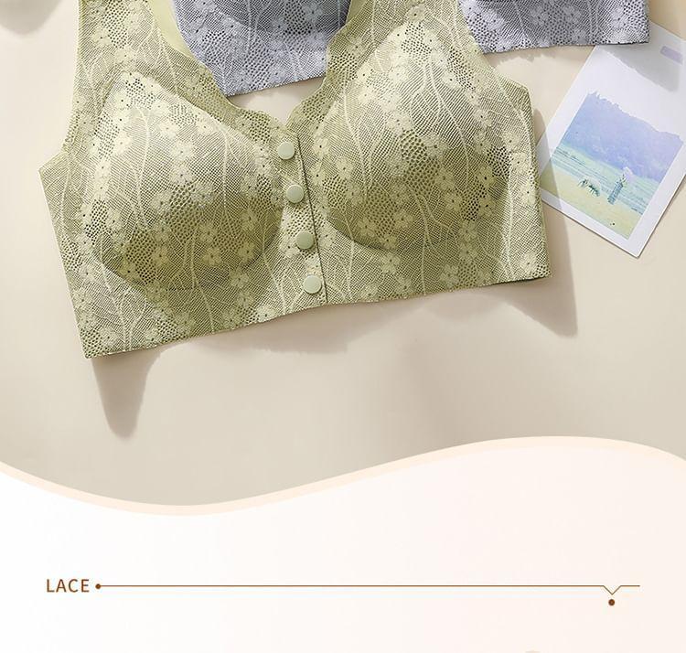 Floral Lace Wireless Bra Product Image