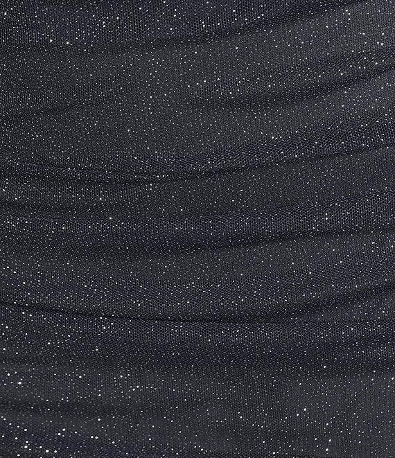 Pear Culture Glitter Mesh Ruched Long Dress Product Image