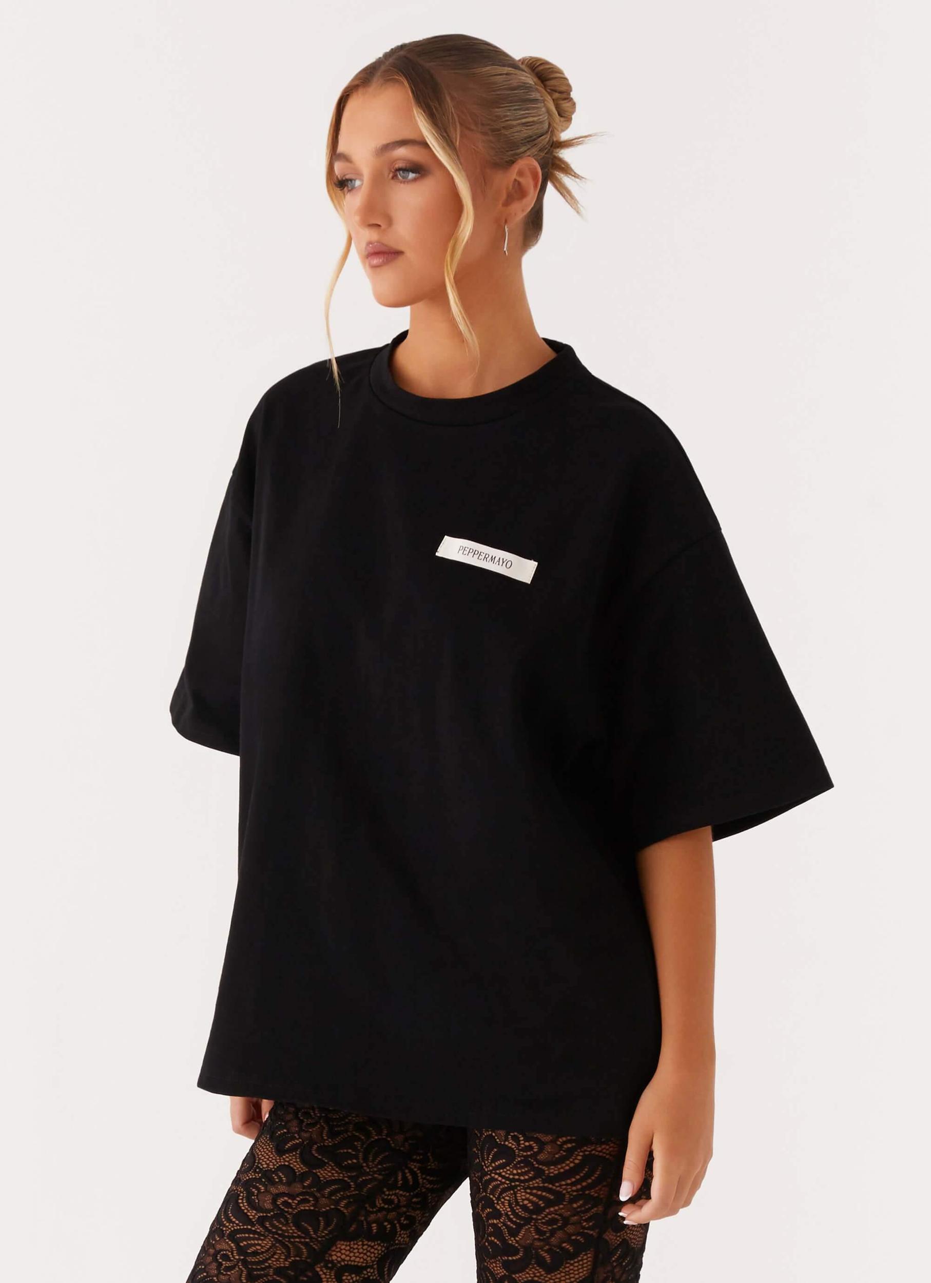 Signature Oversized Tee - Black Product Image