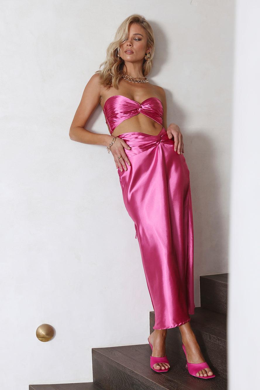 Keep Living Large Maxi Skirt Pink Product Image